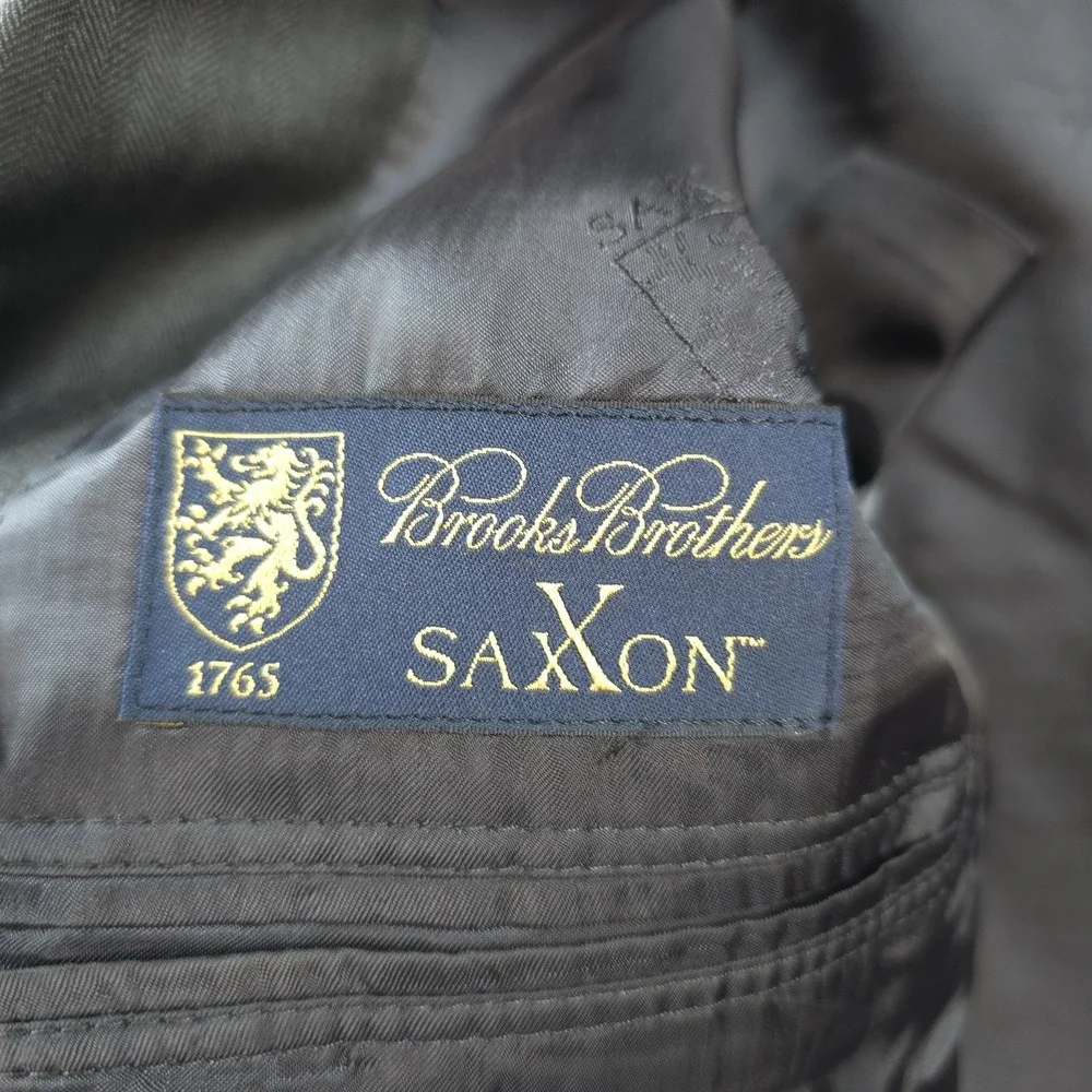 Brooks Brothers Blazer Mens 42R Gray Herringbone Saxxon Wool 1818 Fitzgerald USA